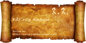 Kőnig Kadosa névjegykártya