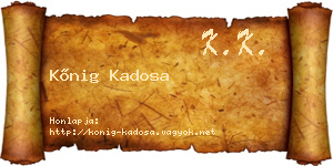 Kőnig Kadosa névjegykártya